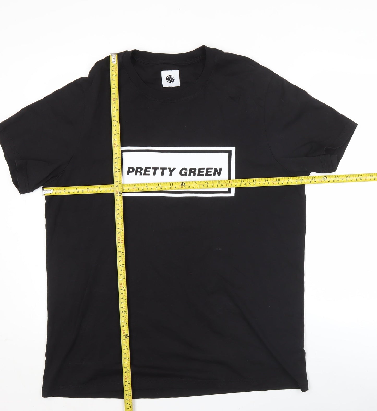 Pretty Green Men's Black XL Crew Neck Graphic Cotton T-Shirt