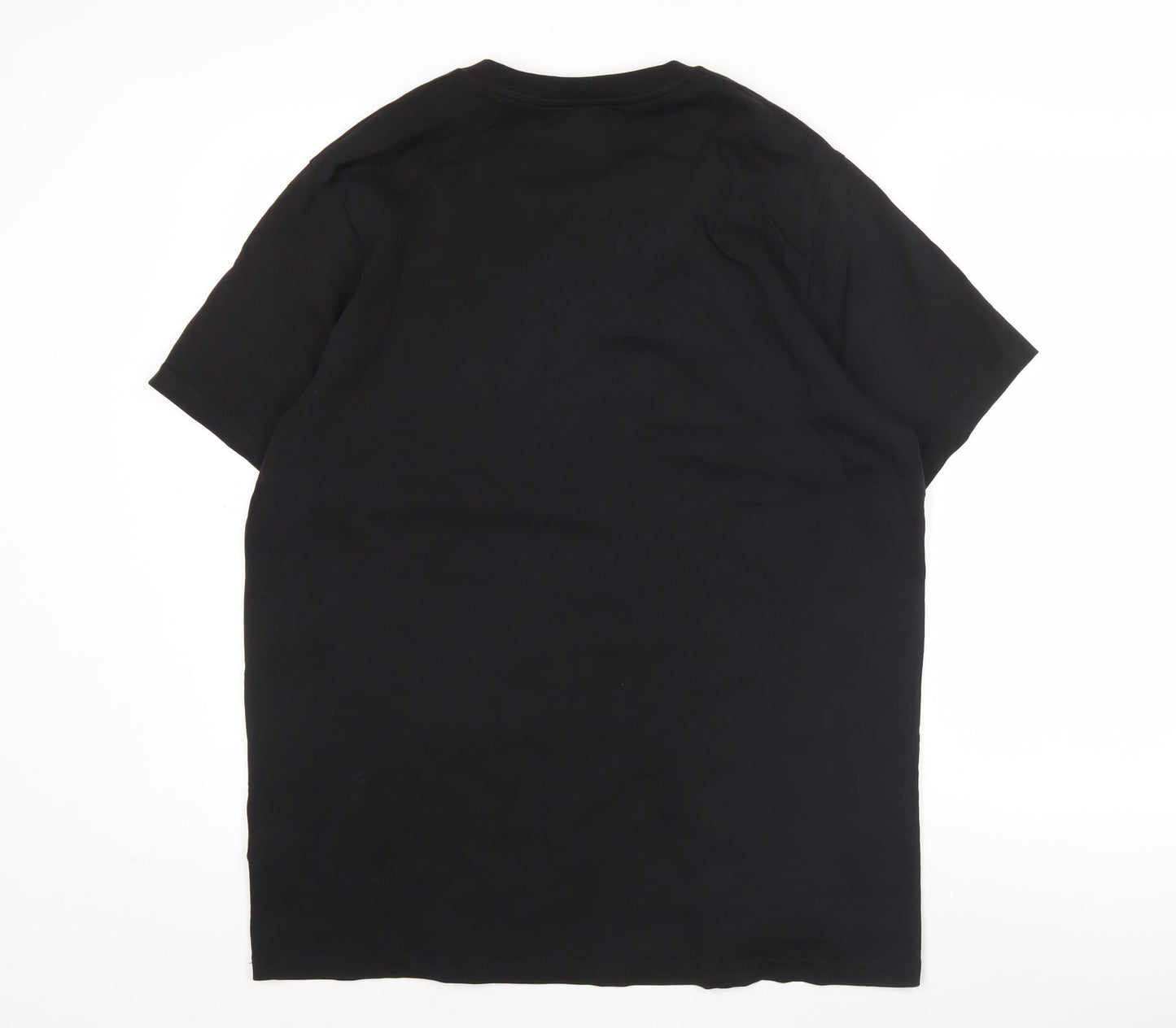Pretty Green Men's Black XL Crew Neck Graphic Cotton T-Shirt