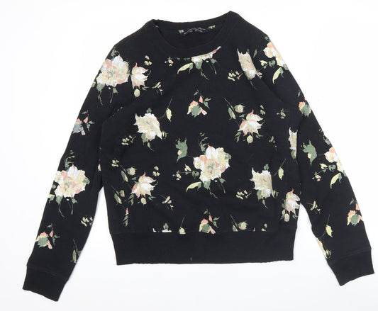 Abercrombie & Fitch Womens Black Floral Pullover Sweatshirt Size S