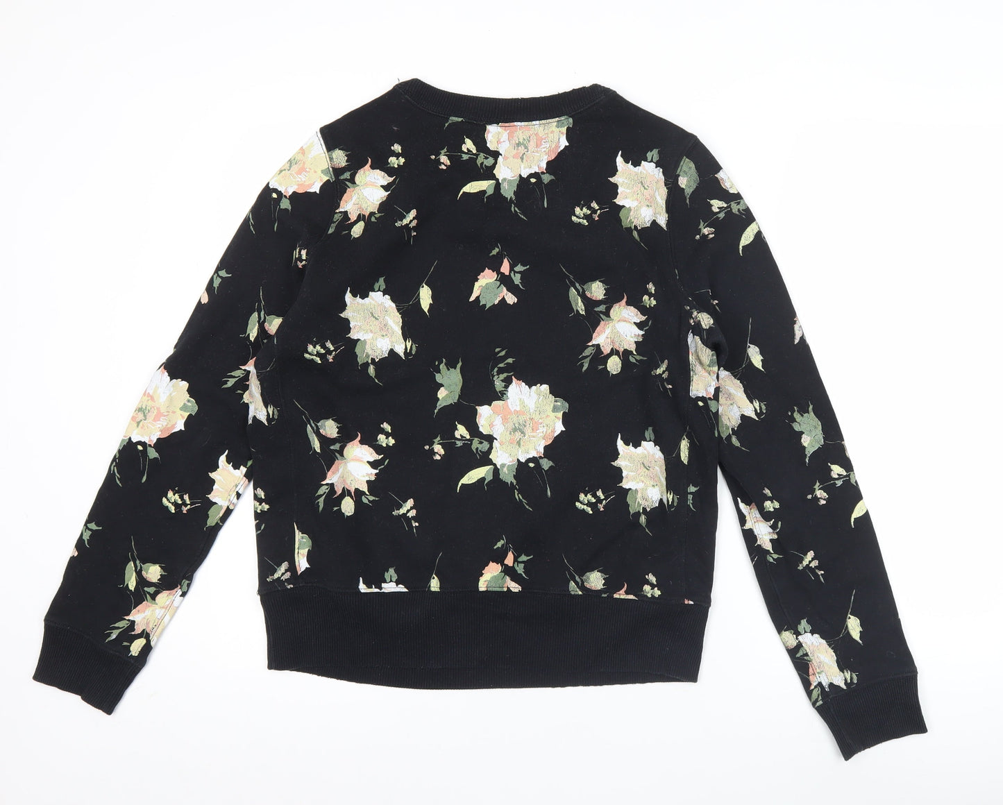 Abercrombie & Fitch Womens Black Floral Pullover Sweatshirt Size S