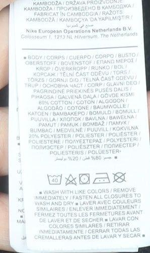 Nike Boys Black Full Zip Hoodie XL 158-170cm Cotton Blend Hooded Sweatshirt