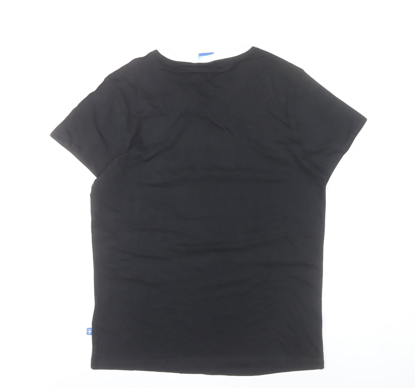 Adidas Womens Black 12 Basic Jersey T-Shirt Short Sleeve Crew Neck