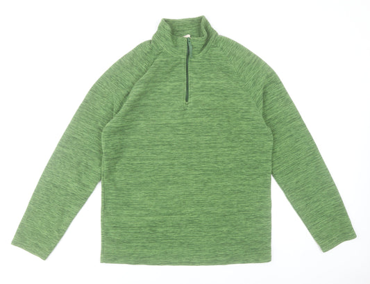 Mountain Warehouse Mens Green Small Fleece Quarter Zip Sweatshirt