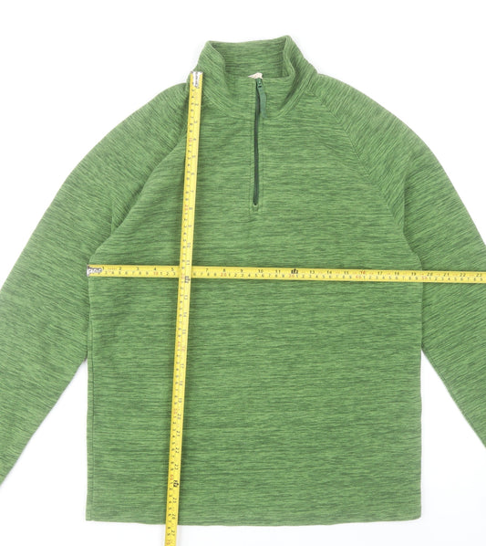 Mountain Warehouse Mens Green Small Fleece Quarter Zip Sweatshirt