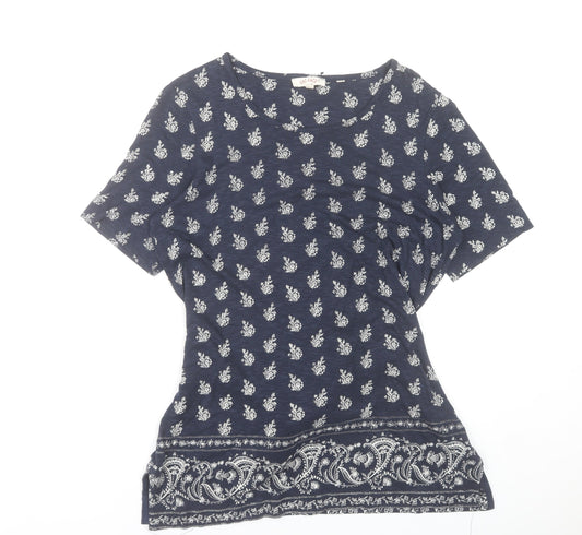 Fat Face Women Blue Paisley Print Tunic T-Shirt Size 12