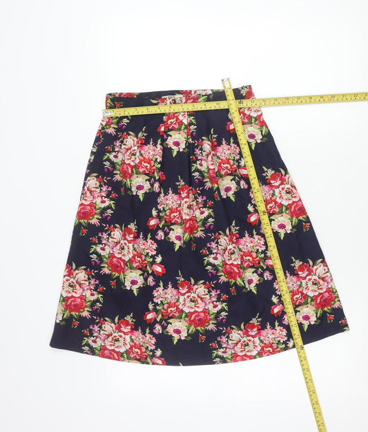 Alice's Pig Women's Multicoloured Floral A-Line Skirt Size 8