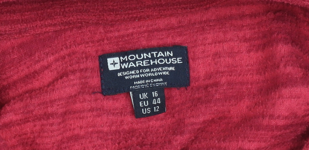 Mountain Warehouse Women Red Size 16 1/2 Zip Fleece Sweatshirt