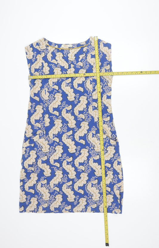 Seasalt Women’s Blue Floral Cotton Sleeveless Shift Dress UK 12