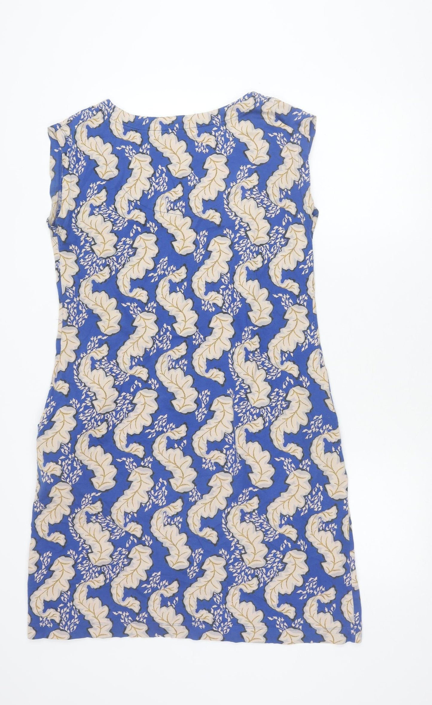 Seasalt Women’s Blue Floral Cotton Sleeveless Shift Dress UK 12