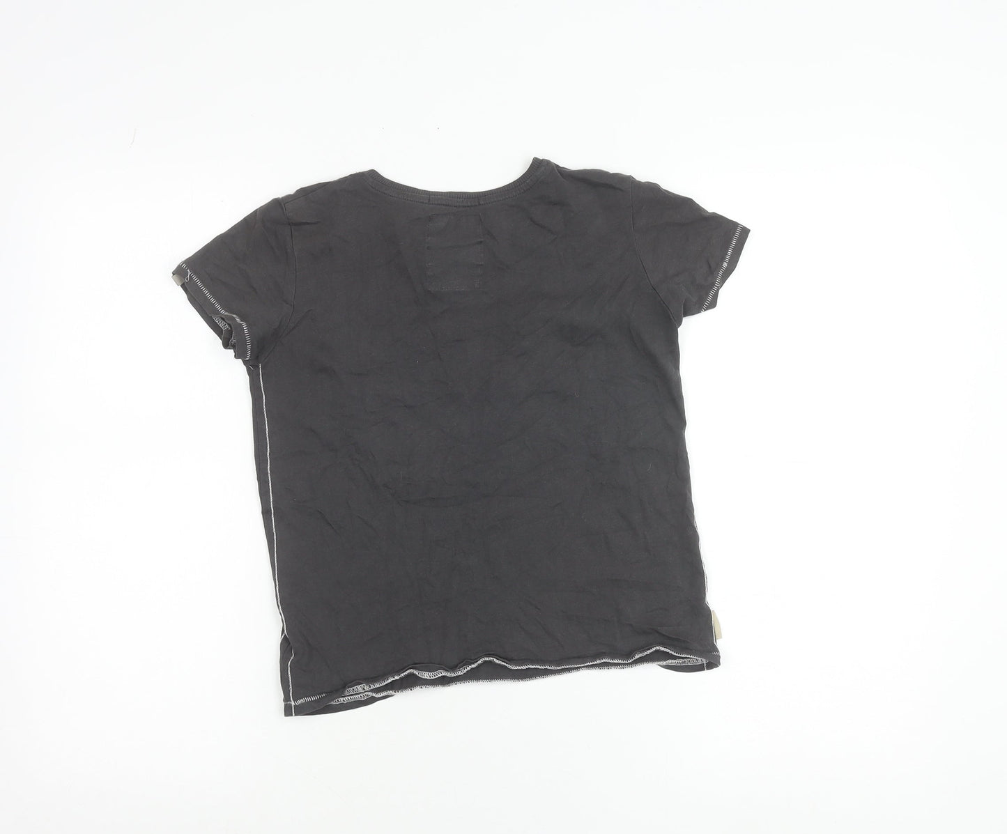 Tokyo Laundry Teens Black Cotton Crew Neck T-Shirt Size 9/10