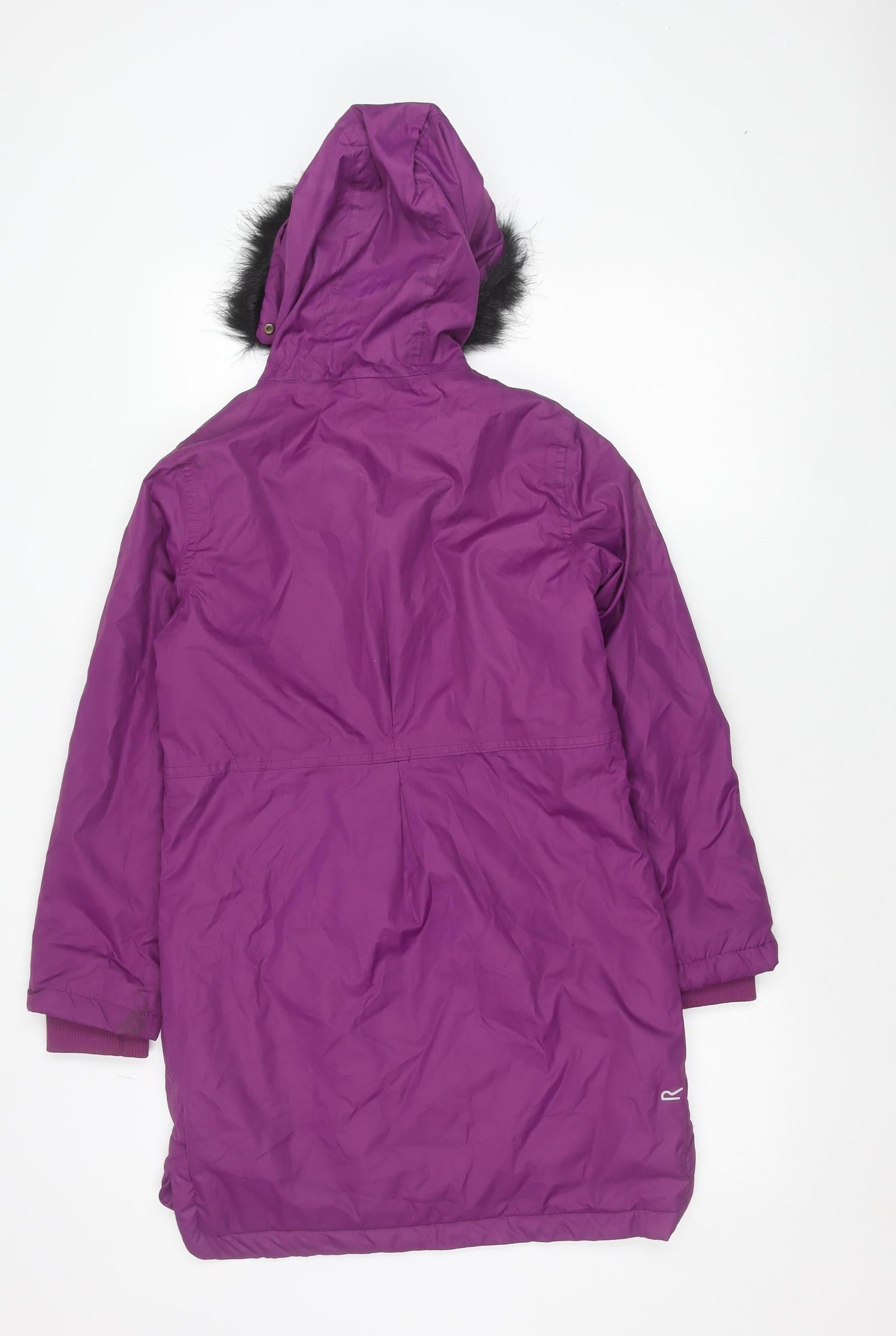 Regatta Girls Purple Parka Coat 11 Years Faux Fur Hooded Winter Jacket