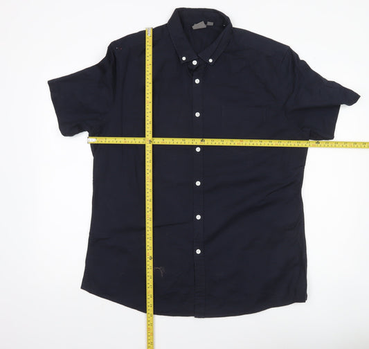ASOS Men’s Blue XL 42-44" Button-Down Short Sleeve Casual Shirt