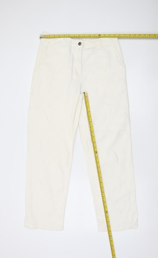 Seasalt Cornwall Womens Ivory Cargo Trousers Size 12 Cotton