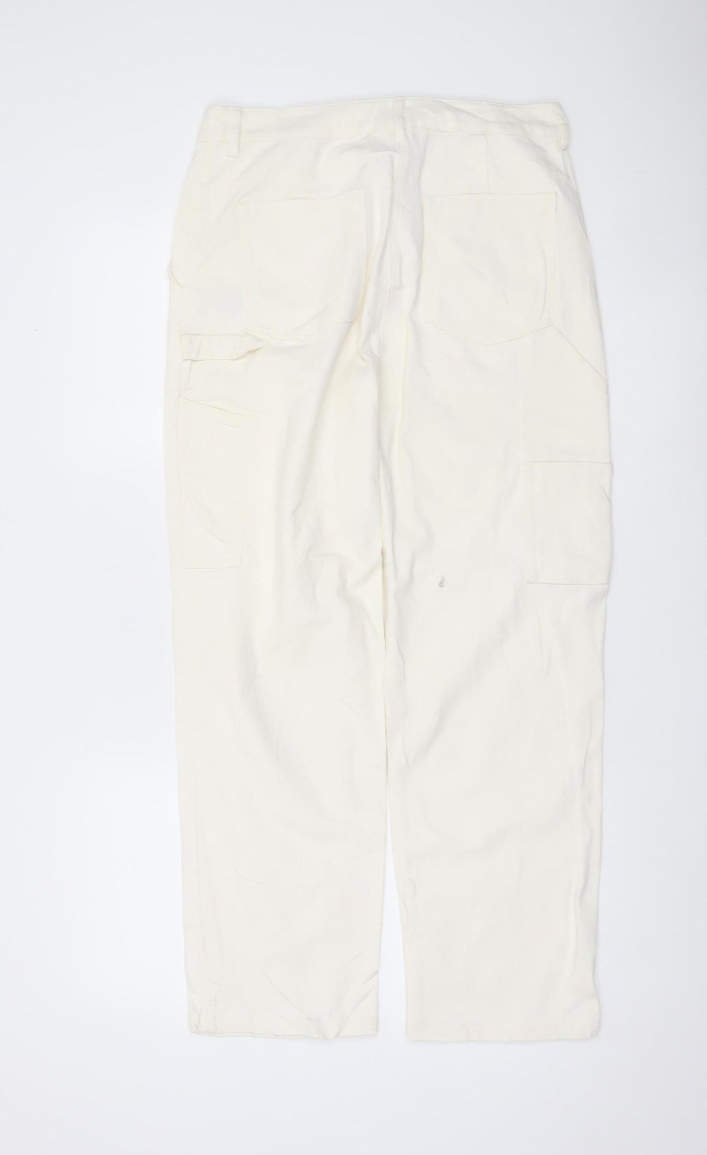 Seasalt Cornwall Womens Ivory Cargo Trousers Size 12 Cotton