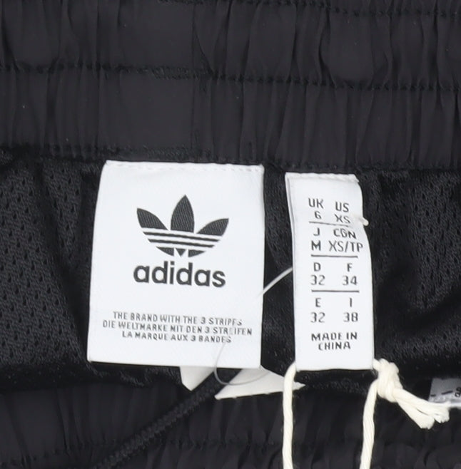Adidas Womens Black 6 XS Shorts Rainbow Stripe Sportswear