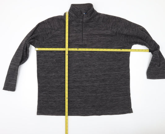 Mountain Warehouse Mens Grey 2XL Pullover Half Zip Sweatshirt