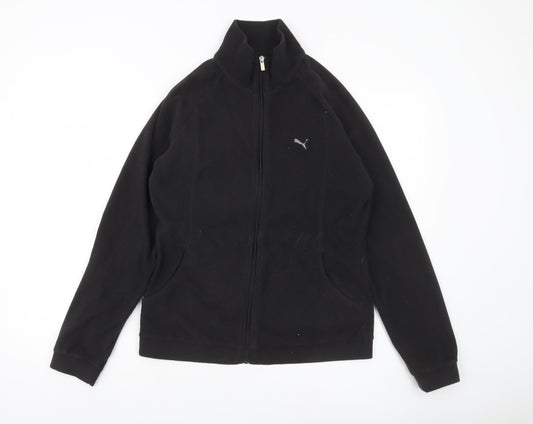 Puma Womens Black Fleece Full Zip Jacket Size 12 Regular Fit