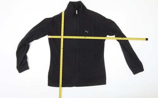 Puma Womens Black Fleece Full Zip Jacket Size 12 Regular Fit