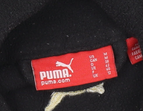 Puma Womens Black Fleece Full Zip Jacket Size 12 Regular Fit
