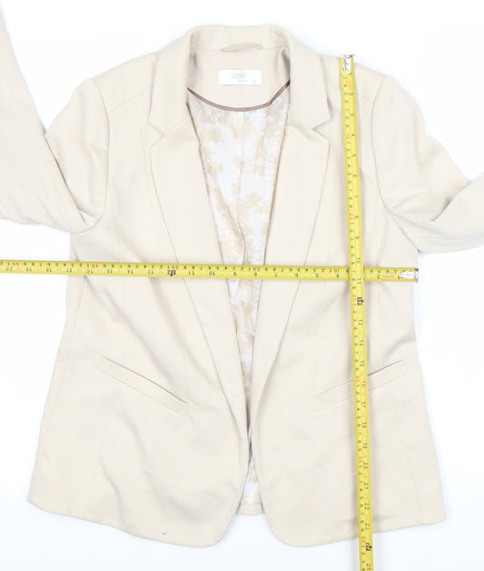 Wallis Women’s Beige Blazer Jacket Size 10 Regular Fit Workwear