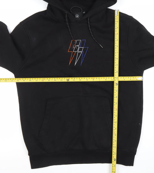 Lorenzo Veratti Mens Black Pullover Hoodie S Embroidered Logo