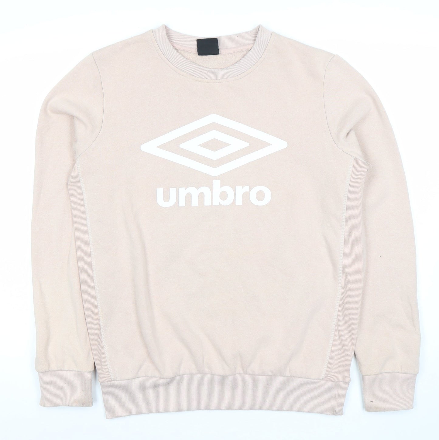 Umbro Womens Beige Pullover Logo Sweatshirt Size M Long Sleeve