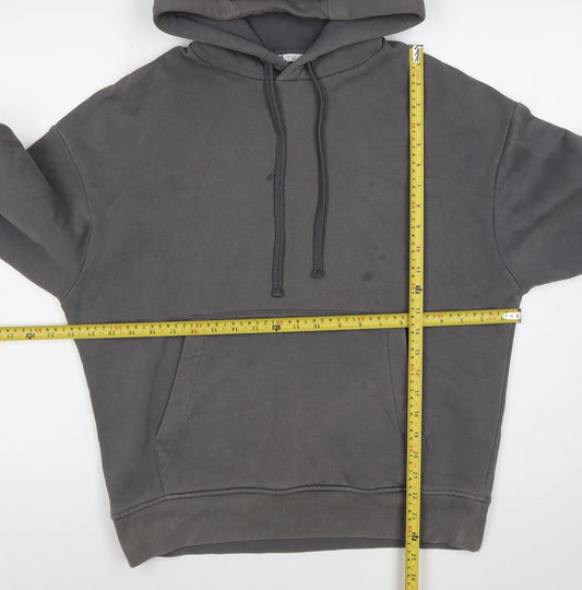 Zara Men Grey Pullover Hoodie Small Fleece Long Sleeve Casual