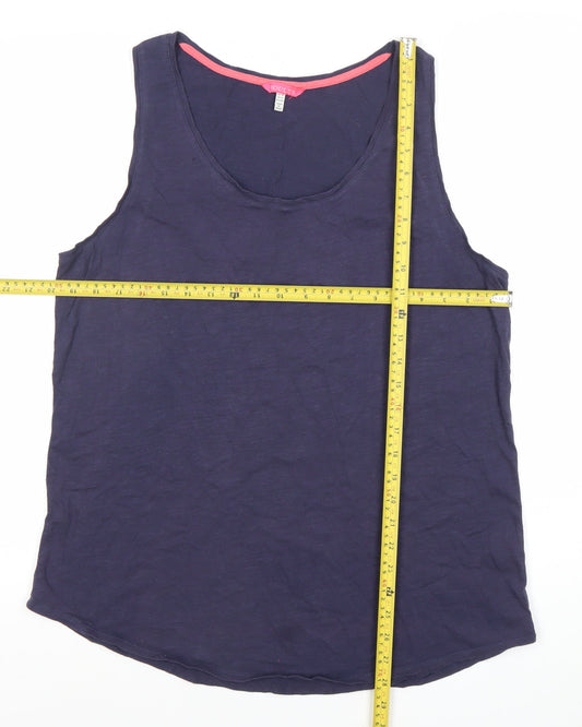 Joules Womens Blue Tank Top Size 16 Sleeveless Cotton Scoop Neck