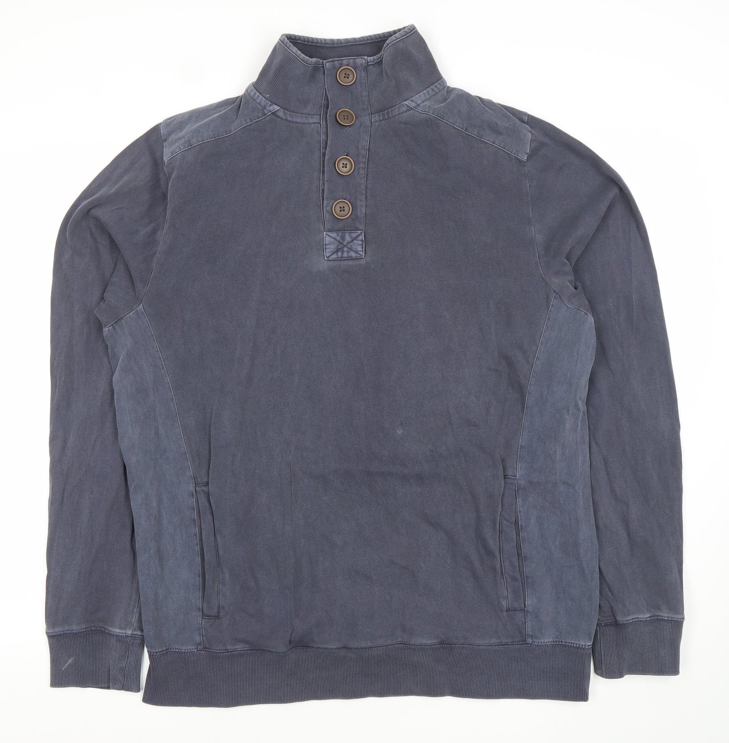 Peter Storm Men’s Blue Henley Sweatshirt Medium Long Sleeve