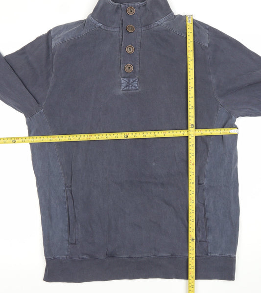 Peter Storm Men’s Blue Henley Sweatshirt Medium Long Sleeve