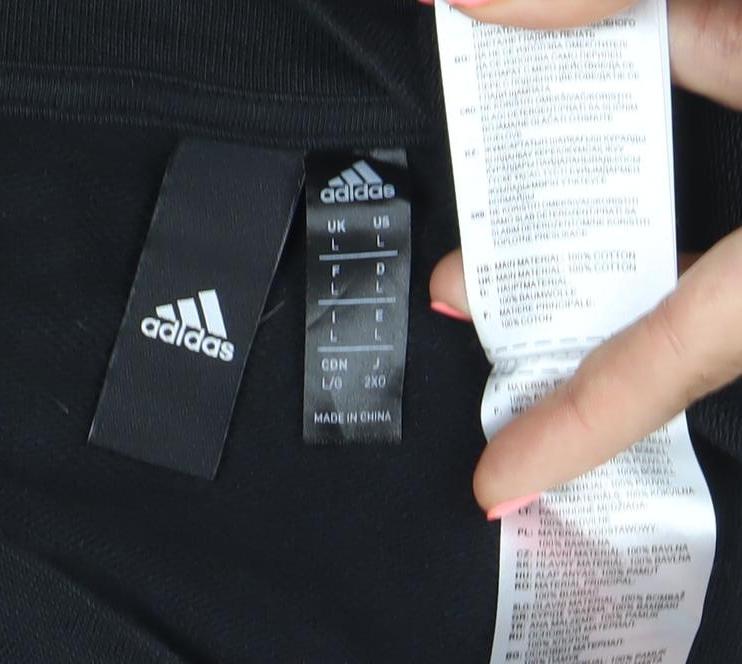 Adidas Mens Black 3XL Sweatshirt Pullover Crew Neck Logo Sport Top
