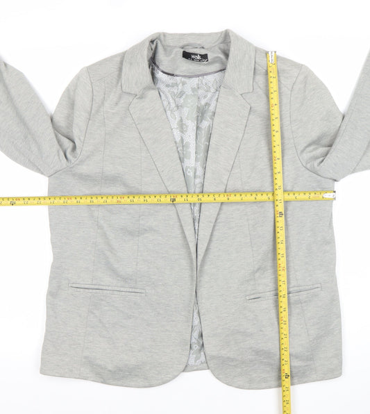 Wallis Women’s Grey Blazer Jacket Size 16 Regular Workwear