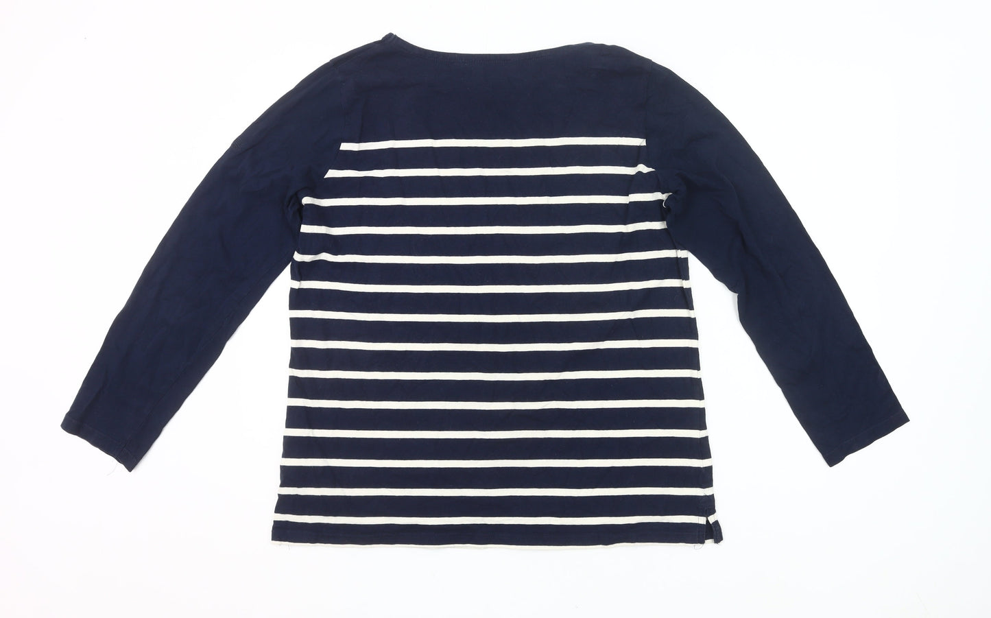 Regatta Womens Navy Striped Cotton Long Sleeve T-Shirt Size 10