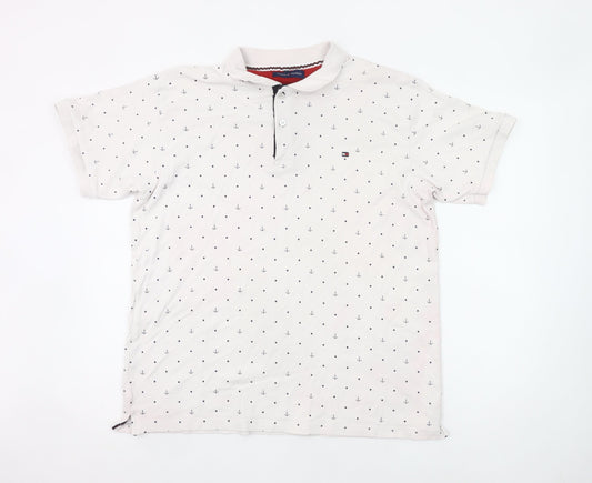 Tommy Hilfiger Men’s White 2XL Anchor Print Polo Shirt