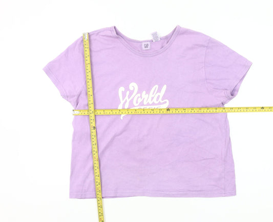 GAP Women’s Purple Cotton T-Shirt L Crew Neck Short Sleeve Casual