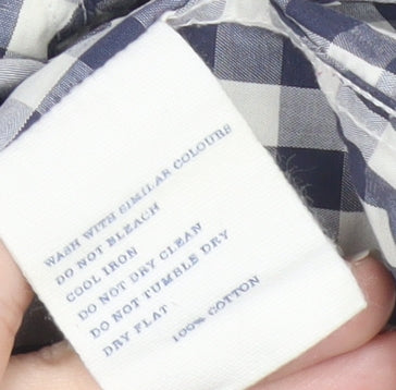 Jack Wills Womens Blue Checked Cotton Button-Up Shirt UK 10