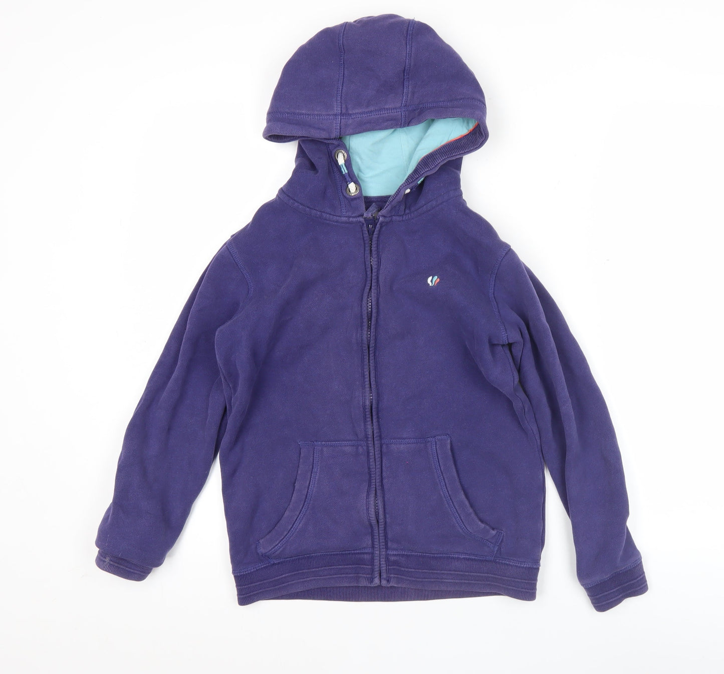 FatFace Boys Purple Full Zip Hoodie 9-10 Years Cotton Blend Graphic Print