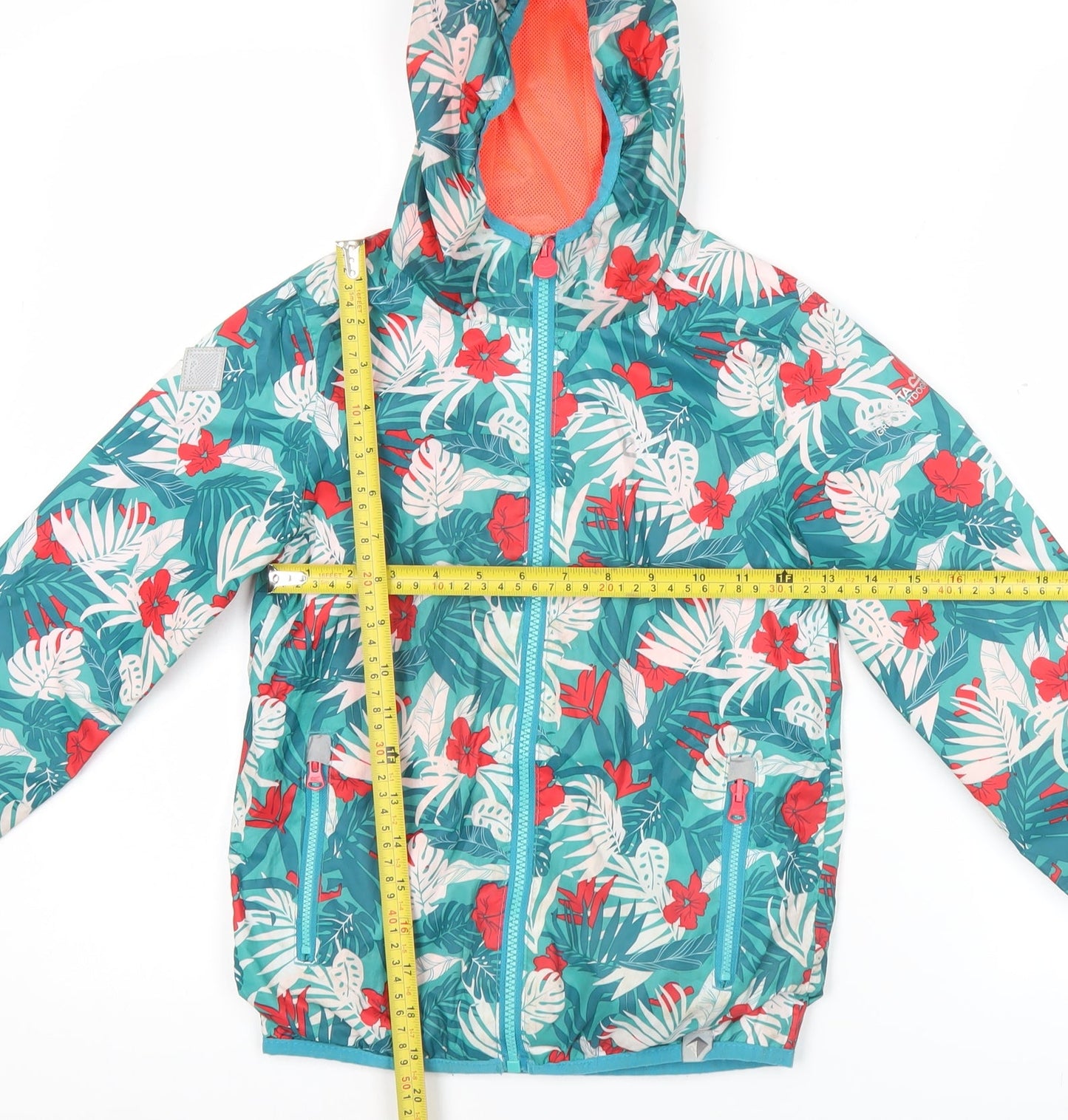Regatta Girls Multicoloured Floral Rain Coat Jacket 5-6 Years Hooded