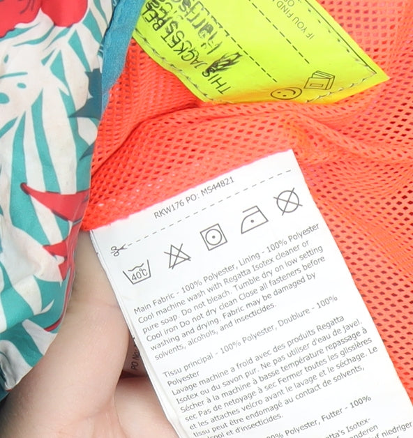 Regatta Girls Multicoloured Floral Rain Coat Jacket 5-6 Years Hooded