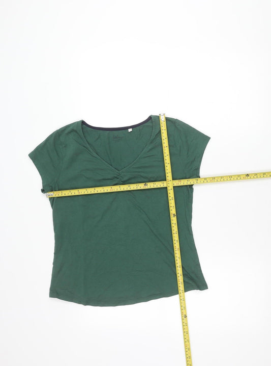 Boden Women’s Green Cotton Blend Scoop Neck T-Shirt UK 12