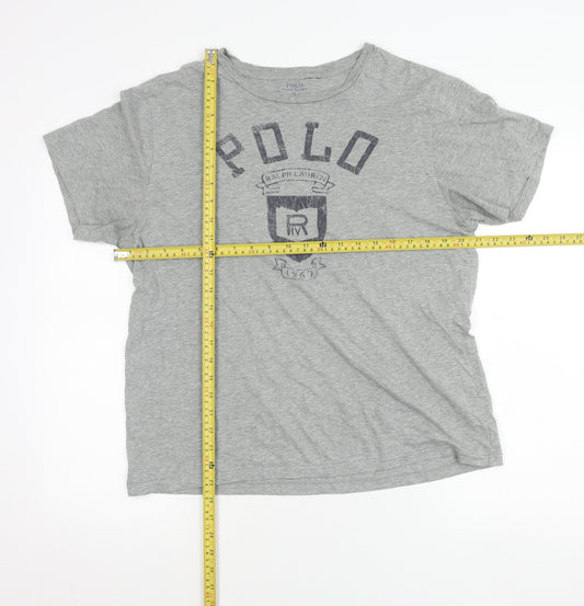 Ralph Lauren Women’s Grey XL Cotton Logo Short Sleeve Sweatshirt