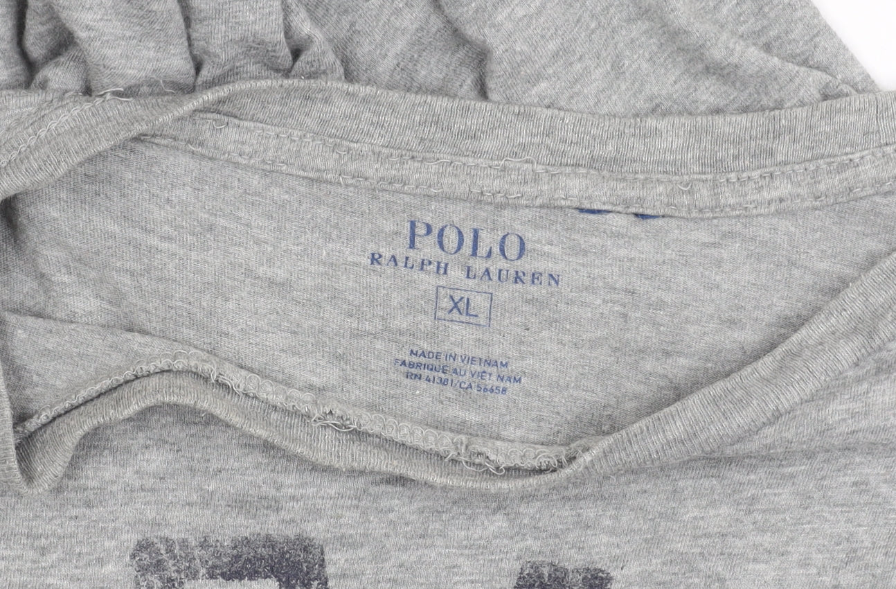 Ralph Lauren Women’s Grey XL Cotton Logo Short Sleeve Sweatshirt