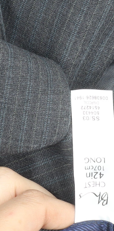 Additional view of BHS Tailoring Men's Grey 42L Long Fit Suit Jacket Wool Blend