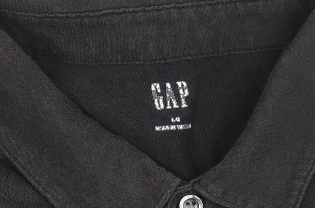 GAP Men’s Black Polo Shirt L Cotton Short Sleeve Casual