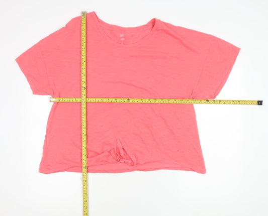 GAP Womens Pink XL Relaxed Fit Cotton Jersey T-Shirt