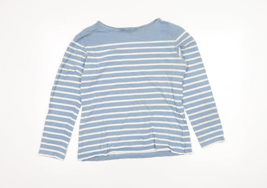 Seasalt Cornwall Women’s Blue Striped Sailor Shirt UK 12 Organic Cotton
