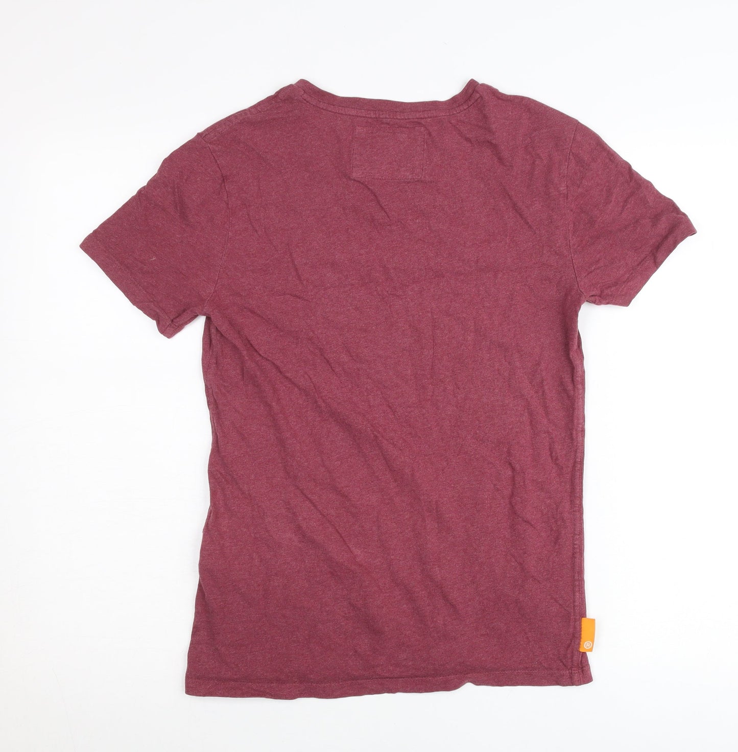 Superdry Womens Red V-Neck Short Sleeve Cotton T-Shirt Size S
