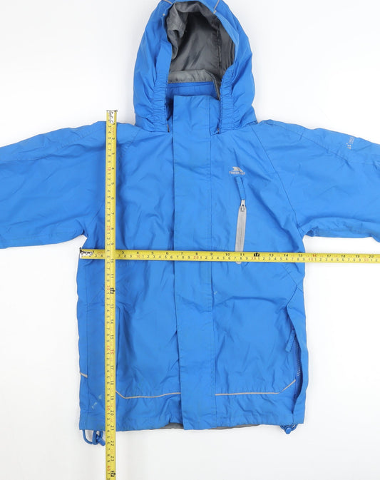 Trespass Boys Blue 7-8 Years Waterproof Ski Jacket Hooded Winter Coat