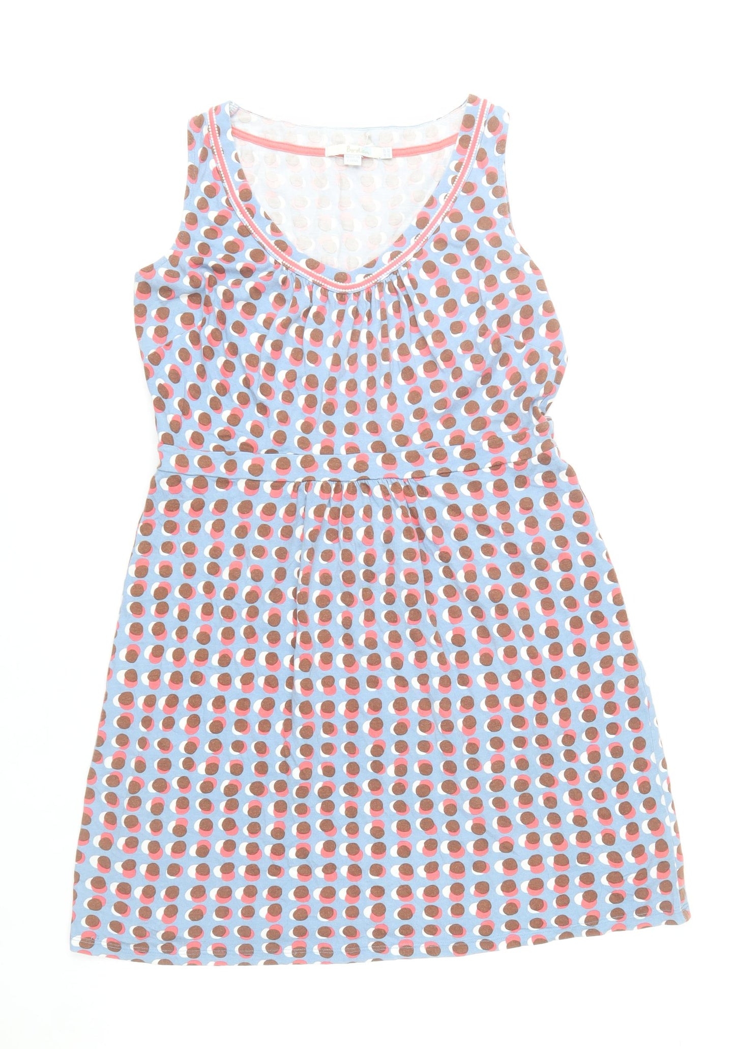 Boden Womens Blue Polka Dot A-Line Jersey Dress Size 10