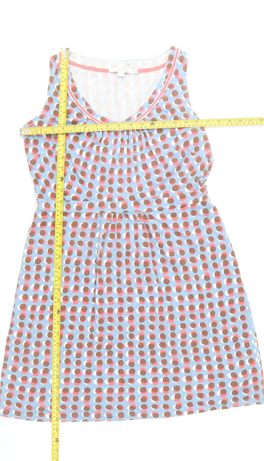 Boden Womens Blue Polka Dot A-Line Jersey Dress Size 10